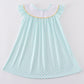 Mint lemon embroidery girl dress