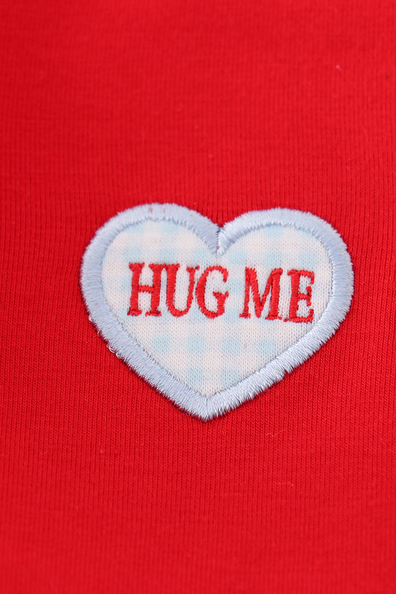 Red valentine's day heart embroidery girl bubble