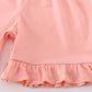 Purple bunny embroidery smocked girl set