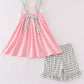 Pink easter cross french knot girl set