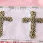 Pink easter cross french knot girl bloomer set