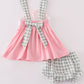 Pink easter cross french knot girl bloomer set