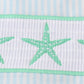 Blue stripe starfish embroidery smocked boy set