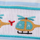 Blue stripe helicopter embroidery smocked boy jonjon