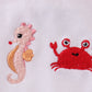 Marine creature embroidery stripe bubble