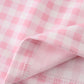 Pink bunny embroidery gingham dress