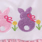 Pink bunny embroidery gingham set