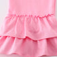Pink bunny embroidery gingham set