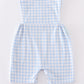 Blue bunny embroidery gingham jonjon