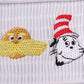 Blue Dr. Seuss embroidery smocked top