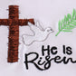 Blue he is risen embroidery boy bubble