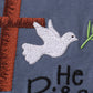 Blue he is risen embroidery boy set