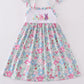 Floral bunny embroidery dress