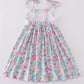 Floral bunny embroidery dress