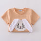 Orange floral bunny applique set