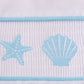 White starfish embroidery smocked set