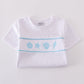 White starfish embroidery smocked set