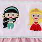 Pink princess embroidery girl 2pc swimsuit