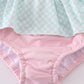 Pink princess embroidery girl 2pc swimsuit