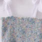 Vintage meadow print smocked mom dress
