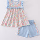 Blue floral print set