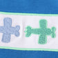 Blue airplane embroidery top