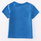 Blue airplane embroidery top