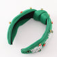 Green christmas snowflake embroidery adults headband