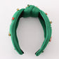 Green christmas snowflake embroidery adults headband