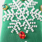 Green christmas snowflake embroidery adults headband