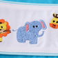 Blue seersucker animal embroidery set