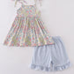Pastel wildflowers print shorts set