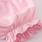 Pink seersucker cross floral embroidery bloomer set