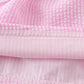 Pink seersucker cross floral embroidery set