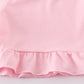 Pink seersucker cross floral embroidery set