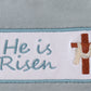 Blue he is risen embroidery top