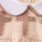 Cream cross french knot bubble