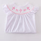 Pink cross embroider smocked set