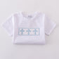 Blue cross embroider smocked set