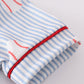 Blue stripe baseball pajamas set