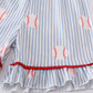 Blue stripe baseball pajamas set
