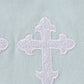 Blue cross embroidery bubble