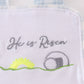 Blue plaid he is risen embroidery bubble