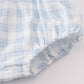 Blue plaid he is risen embroidery bloomer set