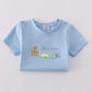 Blue plaid he is risen embroidery  set