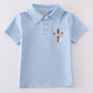 Blue cross embroidery shirt