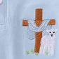 Blue cross embroidery shirt