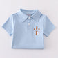 Blue cross embroidery shirt