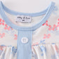 Blue bow lattice print  bloomer set