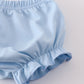 Blue bow lattice print  bloomer set